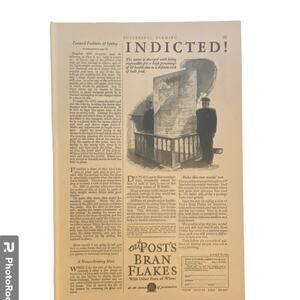 Post Bran Flakes Print Ad USPS Job Listings Pay 3300 Year Mar 1928 Frame Ready